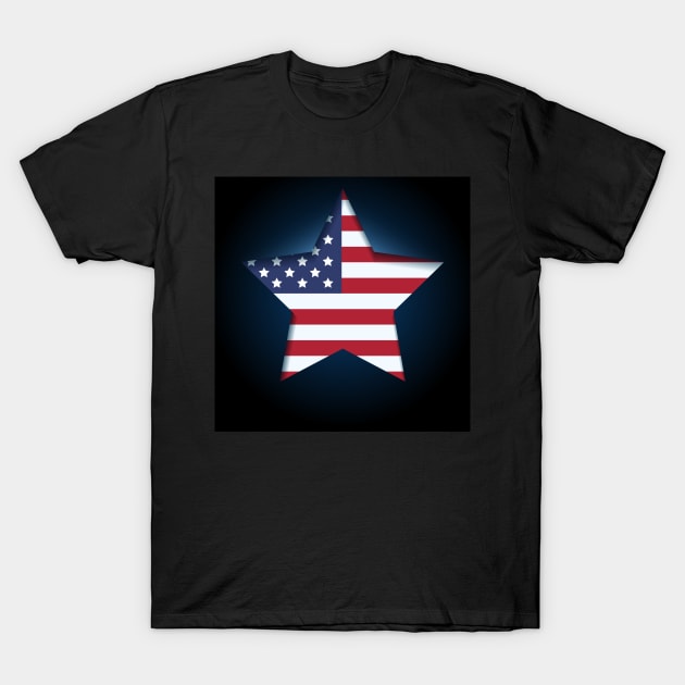 American flag in star shape T-Shirt by devaleta